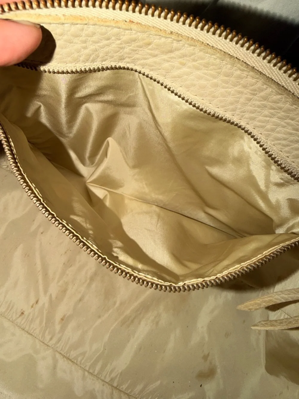 Project Authentic Miu Miu Pebbled Leather Satchel in Beige - Picture 6 of 6